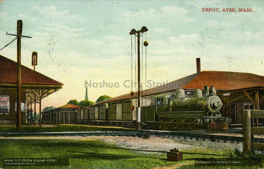 Postcard: Depot, Ayer, Massachusetts